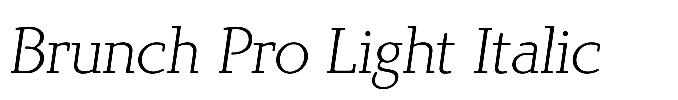 Brunch Pro Light Italic